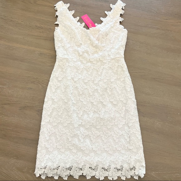 NWT Lilly Pulitzer Reeve Sheath Papillion Lace Butterfly Resort White Dress Sz 2 - Picture 7 of 9
